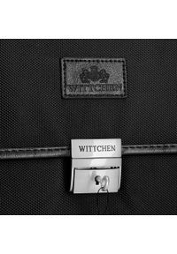 Wittchen - Męska torba na laptopa ze wstawkami z ekoskóry. Kolor: czarny. Materiał: poliester. Styl: biznesowy
