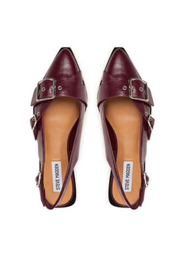 Steve Madden Baleriny SM11003901 Bordowy. Kolor: czerwony. Materiał: skóra