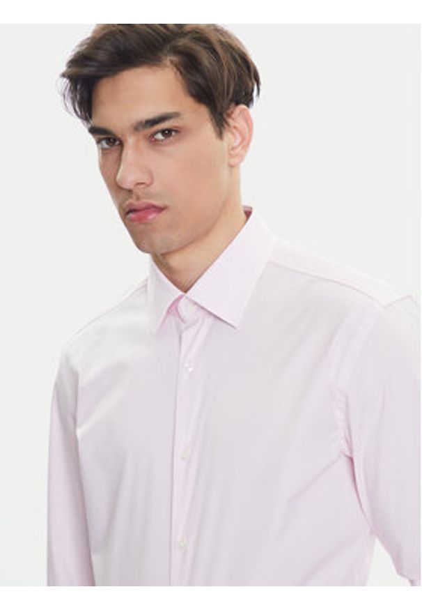 BOSS Koszula H-Hank 50469345 Różowy Slim Fit. Kolor: różowy. Materiał: bawełna