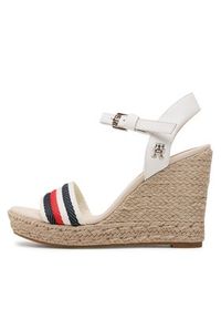 TOMMY HILFIGER - Tommy Hilfiger Espadryle Corporate Wedge FW0FW07086 Biały. Kolor: biały. Materiał: skóra #2