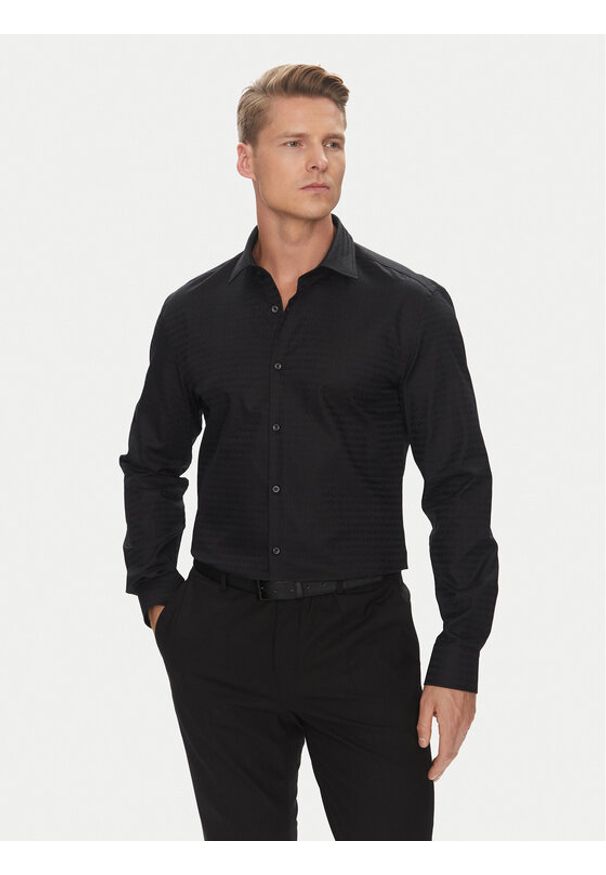 Hugo - HUGO Koszula Kenno 50544934 Czarny Slim Fit. Kolor: czarny. Materiał: bawełna