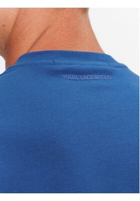 Karl Lagerfeld - KARL LAGERFELD T-Shirt 755027 534221 Granatowy Regular Fit. Typ kołnierza: dekolt w karo. Kolor: niebieski. Materiał: bawełna #5
