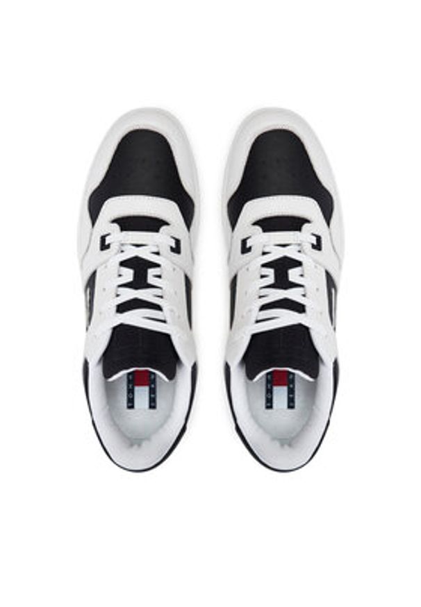 Tommy Jeans Sneakersy Tjm Retro Basket Cupsole Tumble EM0EM01513 Biały. Kolor: biały. Materiał: skóra