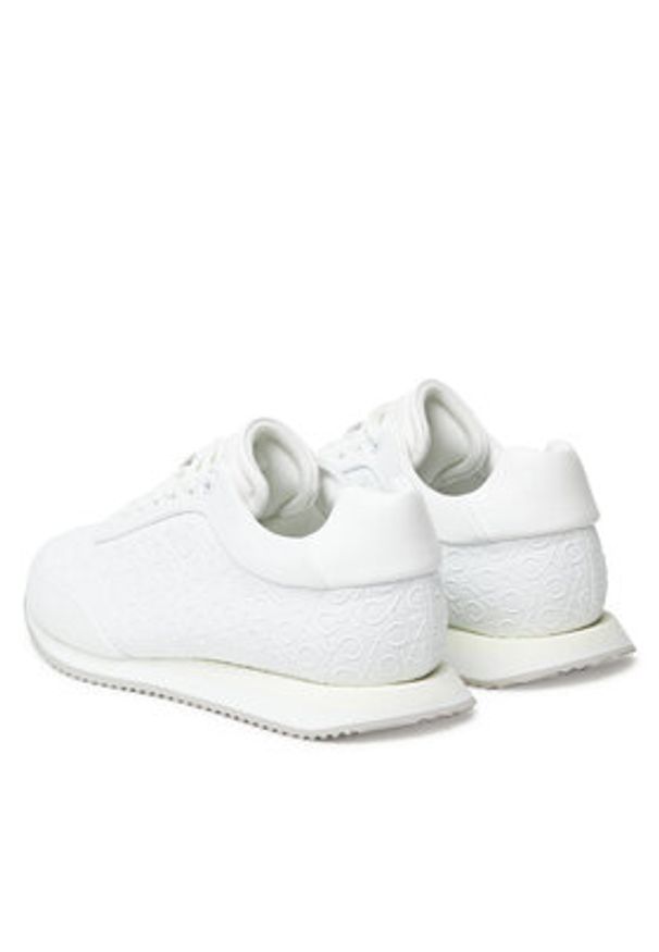 Calvin Klein Sneakersy Runner Lace Up Mono Pu HW0HW02574 Biały. Kolor: biały. Materiał: skóra