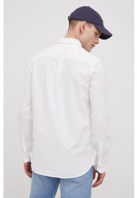 Superdry koszula męska kolor biały regular z kołnierzykiem button-down. Typ kołnierza: button down. Kolor: biały. Materiał: tkanina, bawełna. Wzór: aplikacja #4
