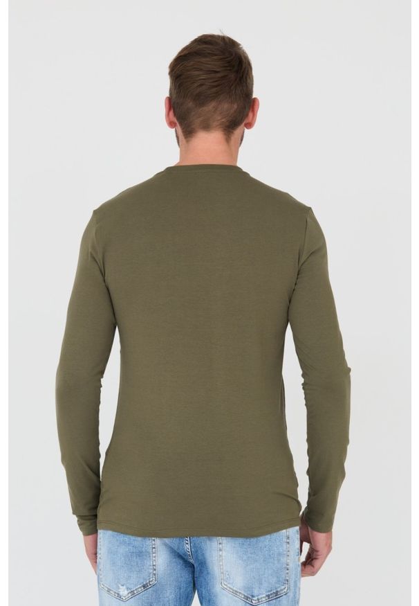 Guess - GUESS Zielony longsleeve Core Tee. Kolor: zielony. Długość rękawa: długi rękaw