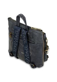 Granatowy Elegancki Damski Plecak Anekke. Kolor: niebieski. Materiał: materiał. Wzór: nadruk, haft, aplikacja. Styl: elegancki #2