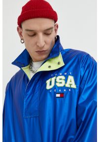Tommy Jeans kurtka męska kolor niebieski przejściowa oversize. Kolor: niebieski. Materiał: materiał. Długość: krótkie #5