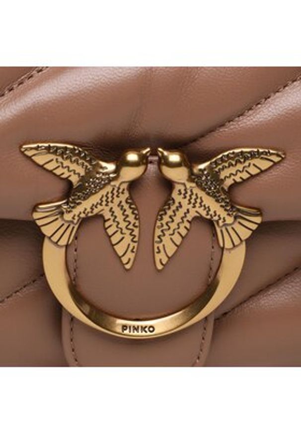 Pinko - PINKO Torebka Love Mini Puff Cl AI 23-24 PLTT 100039 A0F2 Beżowy. Kolor: beżowy. Materiał: skórzane