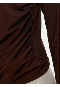 ACCESS FASHION Bluzka 44-2035-310 Brązowy Slim Fit. Kolor: brązowy. Materiał: syntetyk #3