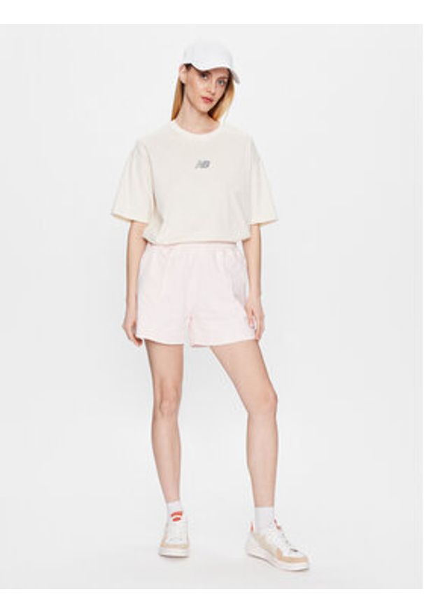 New Balance Szorty sportowe WS23552 Różowy Relaxed Fit. Kolor: różowy. Materiał: bawełna