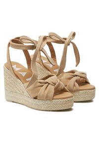 Manebi Espadryle Hamptons Wedge Espadrilles With Knot M 1.1 WS Beżowy. Kolor: beżowy. Materiał: skóra, zamsz #4