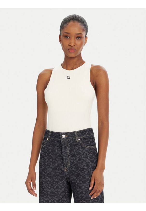 Hugo - HUGO Body Dasiel 50545196 Écru Slim Fit. Kolor: kremowy. Materiał: syntetyk