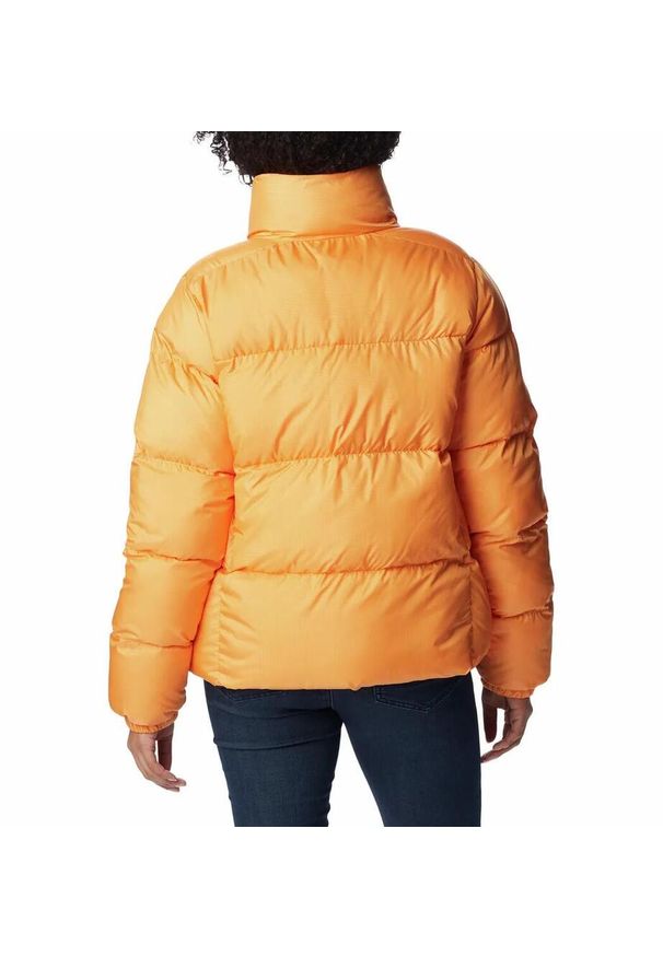 columbia - Kurtka Turystyczna Puchowa Damska Columbia Puffect Jacket. Kolor: pomarańczowy, żółty. Materiał: puch