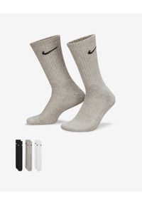 Nike 3PPK VALUE COTTON CREW Skarpety Unisex. Kolor: czarny. Materiał: dzianina, bawełna, skóra