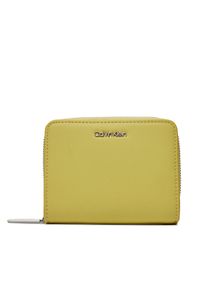 Calvin Klein Mały Portfel Damski Ck Must Z/A Wallet W/Flap Md K60K607432 Żółty. Kolor: żółty. Materiał: skóra #1