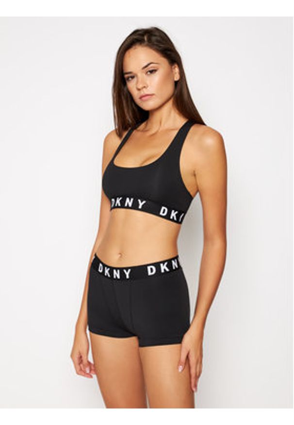 DKNY Biustonosz top DK4519 Czarny. Kolor: czarny. Materiał: bawełna