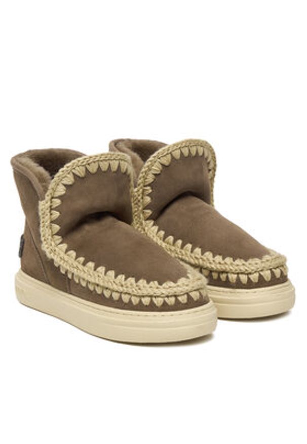 Mou Śniegowce MU.FW411001A Szary. Kolor: szary. Materiał: skóra, zamsz