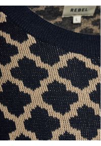 Redefined Rebel Sweter 222041 Granatowy Regular Fit. Kolor: niebieski. Materiał: bawełna