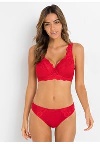 bonprix - Figi z delikatną koronką (2 pary). Kolor: czerwony. Materiał: materiał, koronka. Wzór: aplikacja, kwiaty, koronka #3