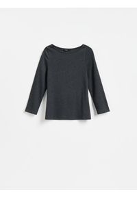 Reserved - Longsleeve z bawełną - ciemnoszary. Kolor: szary. Materiał: bawełna. Długość rękawa: długi rękaw