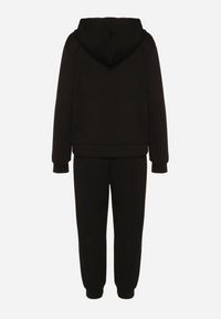 Born2be - Czarny Komplet Dresowy Rozpinana Bluza i Spodnie Joggery z Bawełną Anarrise. Kolor: czarny. Materiał: dresówka, bawełna #4