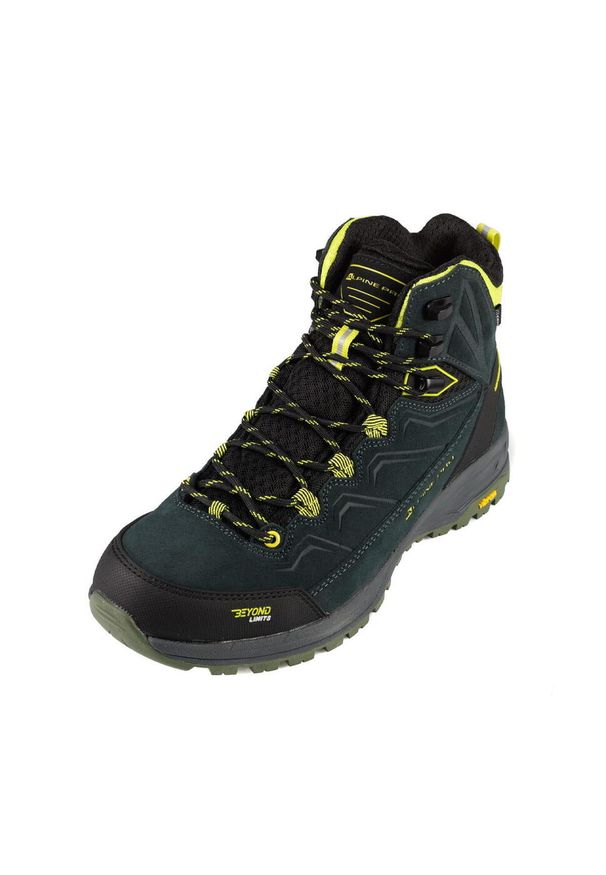 ALPINE PRO - Buty trekkingowe Alpine Pro Kufe Vibram. Wysokość cholewki: przed kolano. Kolor: żółty. Materiał: skóra. Szerokość cholewki: normalna