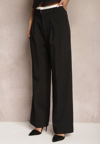 Renee - Czarne Spodnie z Szerokimi Nogawkami w Kant Kavina. Kolor: czarny. Styl: elegancki #3