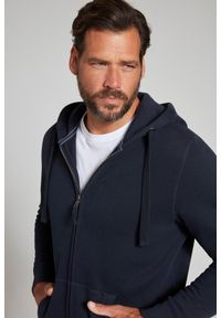 JAY-PI - Męska Rozpinana bluza z kapturem dzianina dresowa do 8XL. Typ kołnierza: kaptur. Kolekcja: plus size. Kolor: niebieski. Materiał: materiał, poliester, bawełna