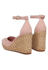 TOMMY HILFIGER - Tommy Hilfiger Espadryle Flag High Wedge Espad Closed Toe FW0FW09225 Różowy. Kolor: różowy. Materiał: materiał #3