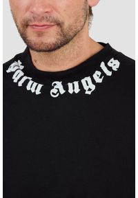 PALM ANGELS Czarny t-shirt Neck Logo Tee. Kolor: czarny #7