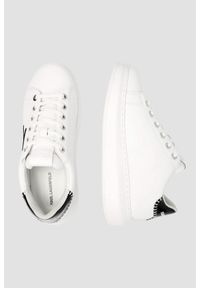 Karl Lagerfeld - KARL LAGERFELD Białe damskie sneakersy skórzane Kapri Karl NFT Lo Lace. Okazja: na co dzień. Kolor: biały. Materiał: skóra #5