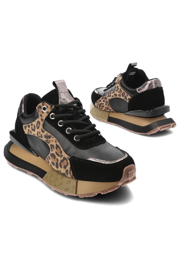 Czarne Sneakersy Artiker Modne Obuwie Damskie Panterka. Okazja: na co dzień. Kolor: czarny. Materiał: materiał. Wzór: motyw zwierzęcy. Styl: klasyczny, casual, elegancki