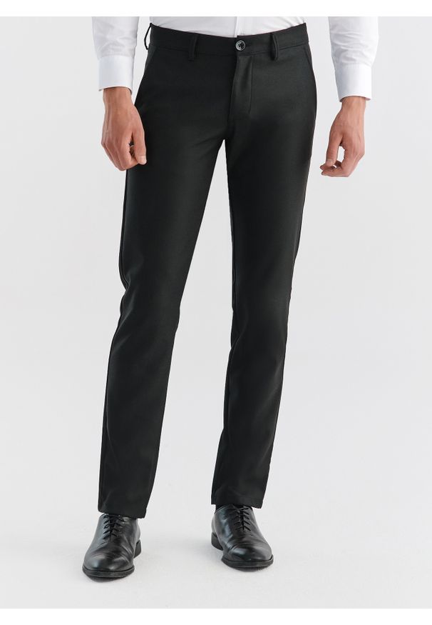 Pako Lorente - PAKO LORENTE – Spodnie męskie czarne P22WF-WX-003-C-0. Kolor: czarny. Materiał: wiskoza, poliester, elastan. Wzór: gładki