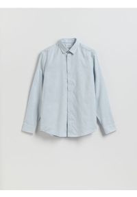 Reserved - Koszula slim z bawełny egipskiej - jasnoniebieski. Kolor: niebieski. Materiał: bawełna #1