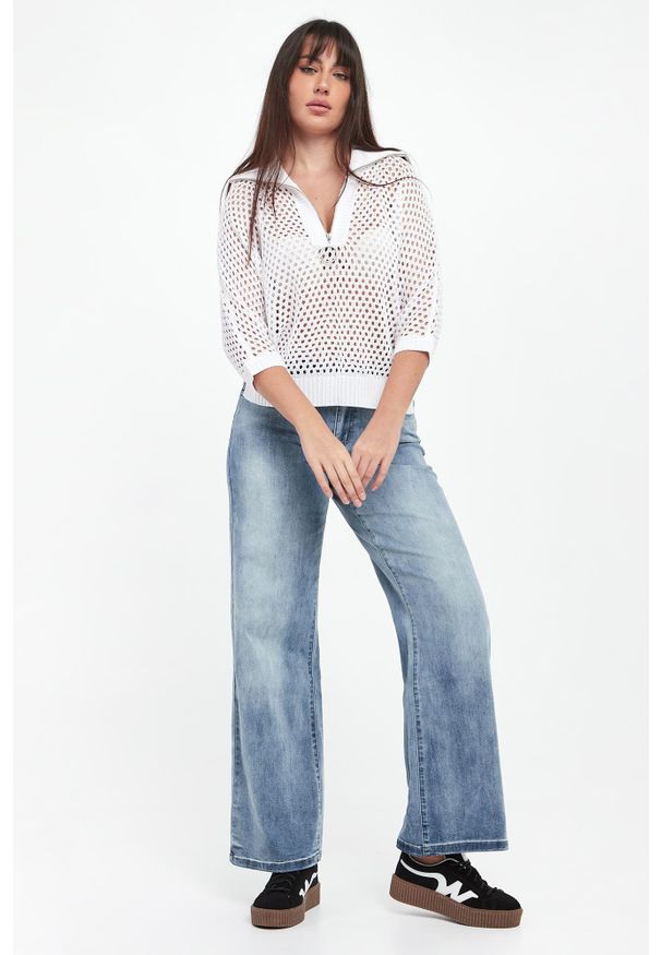 Joseph Ribkoff - Sweter damski ażurowy JOSEPH RIBKOFF. Wzór: ażurowy