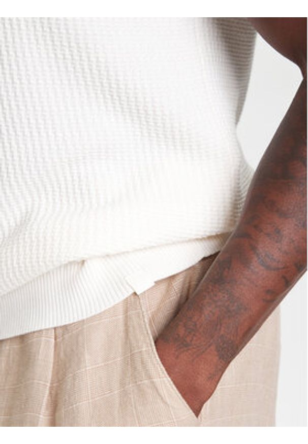 United Colors of Benetton - United Colors Of Benetton Polo 1198U301H Beżowy Regular Fit. Typ kołnierza: polo. Kolor: beżowy. Materiał: bawełna