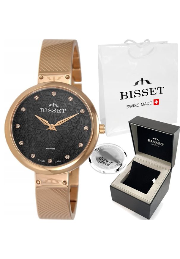 Zegarek Bisset Szwajcarski zegarek damski MARINA z GRAWEREM