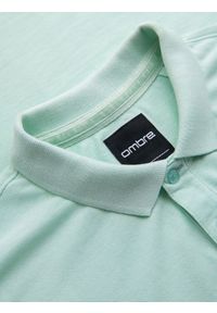 Ombre Clothing - Koszulka polo z bawełnianej dzianiny pique – miętowa V1 - Rozmiar: L. Okazja: na co dzień. Typ kołnierza: polo. Kolor: miętowy. Materiał: bawełna, dzianina. Długość rękawa: krótki rękaw. Długość: krótkie. Wzór: haft. Styl: casual, elegancki #3