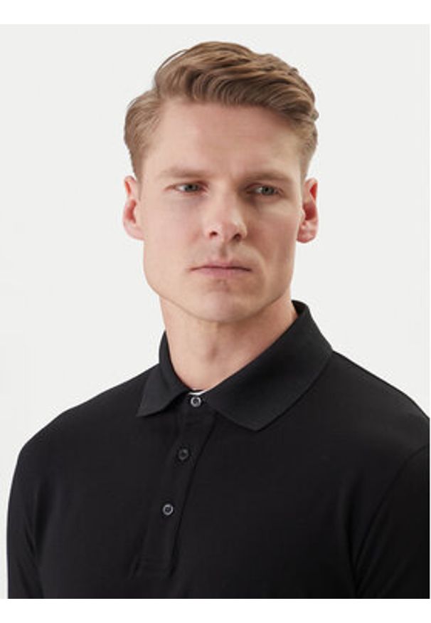Karl Lagerfeld - KARL LAGERFELD Polo 745020 562221 Czarny Regular Fit. Typ kołnierza: polo. Kolor: czarny. Materiał: bawełna