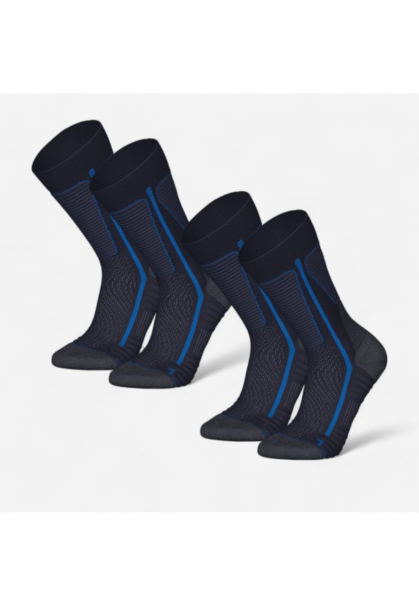 quechua - Skarpety turystyczne SH500 Mountain Mid. Kolor: niebieski. Materiał: poliester, wełna, poliamid, elastan. Sport: turystyka piesza