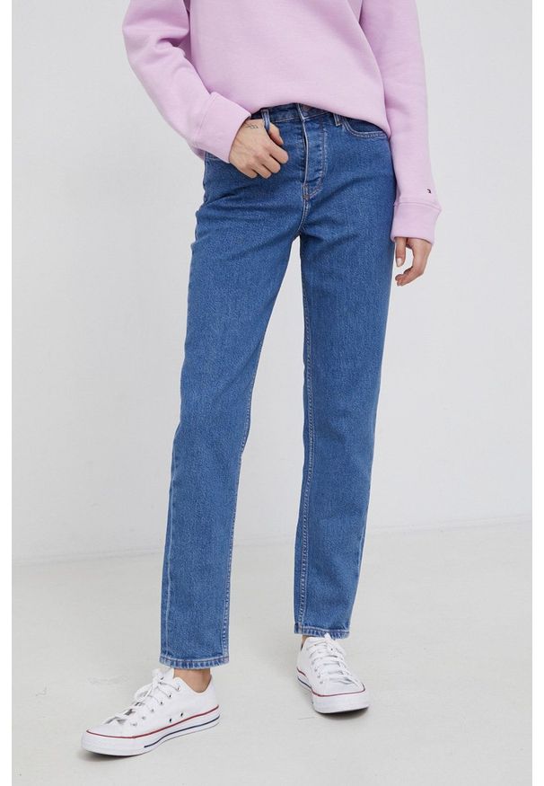 TOMMY HILFIGER - Tommy Hilfiger Jeansy Gramercy damskie high waist. Stan: podwyższony. Kolor: niebieski