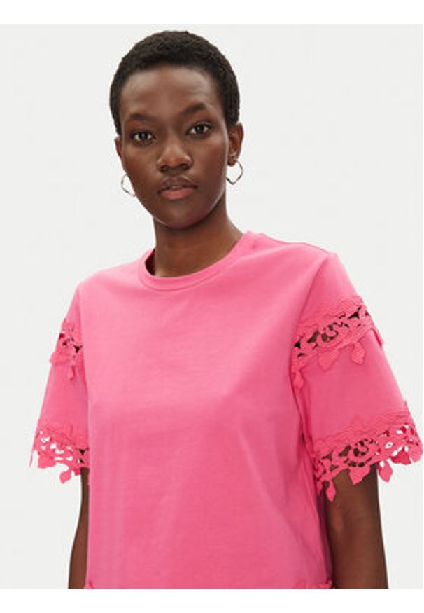 Morgan T-Shirt 251-DFUTUR M Różowy Regular Fit. Kolor: różowy. Materiał: bawełna