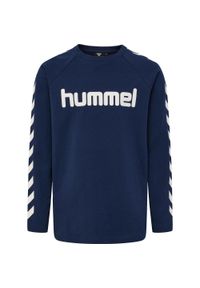 T-shirt chłopięcy Hummel hmlBOYS. Kolor: niebieski. Materiał: bawełna. Długość rękawa: długi rękaw. Sezon: zima