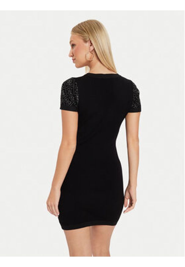 Guess Sukienka dzianinowa Paige W4YK28 Z3FN0 Czarny Slim Fit. Kolor: czarny. Materiał: wiskoza