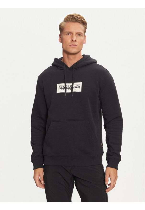 Napapijri Bluza B-Box Logo NP0A4I19 Czarny Regular Fit. Kolor: czarny. Materiał: bawełna