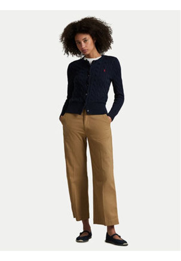 Polo Ralph Lauren Spodnie materiałowe 211873988001 Beżowy Wide Leg. Kolor: beżowy. Materiał: bawełna