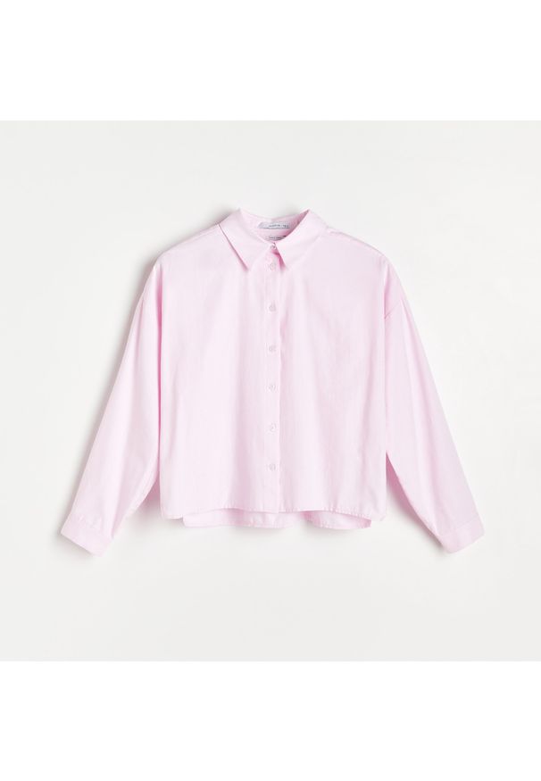Reserved - Bawełniana koszula - Różowy. Kolor: różowy. Materiał: bawełna