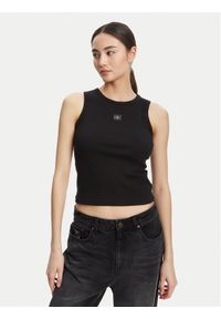 Calvin Klein Jeans Top LV047C201G Czarny Slim Fit. Kolor: czarny. Materiał: bawełna