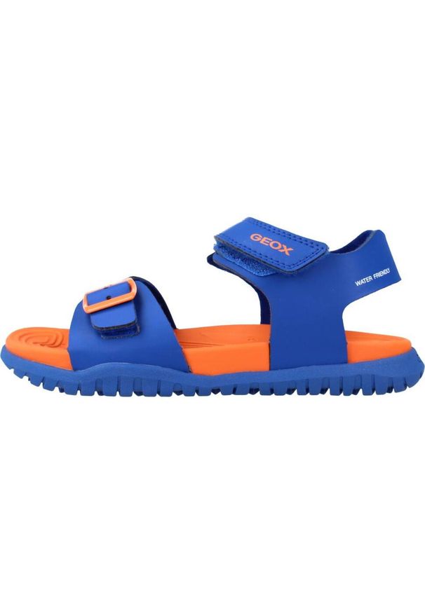 Geox - Sandały GEOX J SANDAL FUSBETTO BO Pomarańczowy. Kolor: pomarańczowy. Materiał: skóra, syntetyk